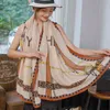 New autumn winter cotton linen scarf women's Korean fashion versatile printed shawl winter warm scarf