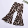 6M-3Y Herbst Frühling Kleinkind Kind Baby Mädchen Kleidung Set Brief Langarm Tops Flare Hosen Leopard Hosen Outfits 210515