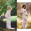 Nieuwe lange moederschap zwangerschap jurk fotografie kant zwangere jurken voor vrouwen maxi moederschap kleding jurk voor fotoscheuten Prop Q0713