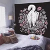 Kat Witchcraft Tapestry Muur Opknoping Tapijten Mysterieuze Divination Baphomet Occult Home Wall Zwart Cool Decor Cat Coven 210609