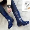 2022Waterproof female PVC mid boots women fashion shoes hot style girls rain boats