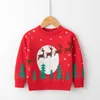 Kids Girls Boys Christmas Knitted Sweater Elk Pattern Festival Top Clothes for Children Y1024