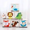 3D Embroidery Cartoon Animal Folding Storage Box 33*33 Toys Organizer Drawer Underwear es Holder 210423