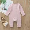 2022 Spädbarn Höst Nyfödda Baby Rompers Ribbed Kids Jumpsuit Nya Born Boys Kläder Tjej Toddler Romper Baby Kläder G220223