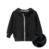 Höst Vinter Baby Hoodie Kläder Barn Boys Flickor Zipper Villus Solid Förenklad Coat Sweatshirt Kläder 220115