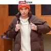 Lappster Mężczyźni Harajuku Ciepły Bubble Płaszcz Zimowa Kurtka Streetwear Solidne Czarne Parki Człowiek Koreański Moda Puffer Kurtki Płaszcze 211110