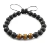 Perles Strands Tiger Eye Frosted Agate Bead Set Tissage Pierre Bracelet Hommes Et Femmes DIY Main Bijoux Vacances Cadeau Chakra Yoga Lovers 'K