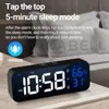 MICLOCK Digital Alarm Clock Temperature and Humidity Large Mirror LED Electronic with USB Charger Display Table 220311