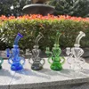 2021 Hookah Bong Glass Dab Rig Multi Color Rainbow Recyler Water Bongs Smoke Pipes 9 Inch Height 14.4mm Female Joint with Quartz Banger