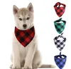 22Color Hond Bandana Kerst Plaid Single Layer Huisdier Sjaal Triangle Bibs Kerchief Accessoires voor kleine Medium Grote Kerstcadeaus
