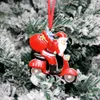 Personalizado 2021 Navidad Santa Claus Santa Ride Adornos de motocicleta Decoraciones Cuarentena Survivor Kit de ornamentos Creativo Juguetes Mano Desinfectado DIY