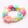 Bracelets élastiques de fleurs colorées pour bébés girls perles de mode bracelets bijoux style adorable