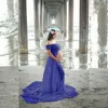 Accessoires de photographie de maternité robe de grossesse pour la prise de photos robes enceintes sans épaule pour les femmes Maxi robe de maternité Q0713
