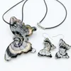 مجوهرات الأزياء 6 مجموعات فراشة و silverfoil lampwork مورانو الزجاج قلادة أقراط setjewelry مجموعة