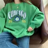 Sweats à capuche pour femmes Sweatshirts Femmes SweatShirt Lettre Impression O-Cou Casual Casual Coton Hiver Hiver Coréen Harajuku Vintage BF Preppy Fe