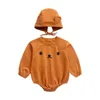 Printemps nouveau dessin animé mignon ours imprimer enfant en bas âge bébé filles coton body garçons vêtements avec chapeaux nouveau-né enfants infantile combinaison 210413