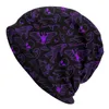 Berets Bonnet Hats Supernatural Men Women's Knitting Hat Cryptid Pattern Purple Background Winter Warm Cap Beanies Caps