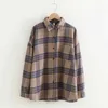 24 Colors Women Plaid Full Sleeve Thick Woolen Shirt Jacket Warm Winter Vintage Oversize Tops Stylish Girl Spring OutwearT0N431T 210930