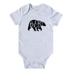 Katoen mama vader t-shirt geboren baby meisje jongen kleding tops bodysuit schattige beer outfits familie matching zomer kleding 210429