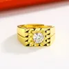 Men Ring 18k Yellow Gold Filled Classic Wedding Finger Jewelry Gift Size Adjust