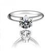 Wedding Rings Delicate Sunshine White Cubic Zirconia Silver Color Women Promise Ring Size 6 7 8 9 HERR0050