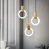 Staircase Bedroom bedside hanging lamp LED Ring pendant lights Nordic bar counter restaurant pendant lamps