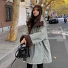 Versión coreana de herramientas engrosadas para estudiantes sueltas, ambos lados usan abrigo de lana de cordero, chaqueta acolchada de invierno para mujer 211008