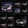 Charm Drop Delivery 2021 Uilz Trendy Rose Gold Color Wedding With Cz Zirconia Cluster Flower Imitation Pearl Women Bracelets Jewelry Ub020 A3