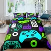 Home Textiles Bedding Set Gamer Life Pattern Printed Comforter Duvet Cover Queen King Size 210615