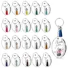 Acrylic Transparent Circle Discs Circle Key Chains Rensa Round Acrylic Keychain Blanketter och Tassel Hängsmycke KeyRing Crafts G1019