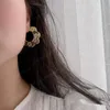 Boucles d'oreilles en résine acrylique, fleur transparente colorée, cercle géométrique en métal, bijoux de fête pour femmes et filles