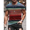 T-shirts pour hommes 2021 été mode t-shirts hommes numérique imprimé à manches courtes hauts respirant col rond t-shirts 8 Styles