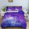 3D Galaxy Duvet Cobertura Set Única Dupla Rainha 2 / 3pcs Conjuntos de Cama Universo Exterior Espaço Temático Bed Linho 211007