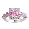 Hot style 925 silver wedding ring square rhinestone rings jewelry