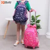 Student Schultasche Rollrucksack Kinder Trolley-Tasche für Mädchen Schulrucksack Radtasche Kind wasserdichter Rucksack Räder 210901