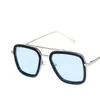 Solglasögon lyx trendig lyx Tony Stark Flight Style Men039S Metal med fyrkantigt märke Design Retro Iron Super Star Men Glasse5928265
