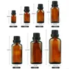 2021 50ml/1.7oz Empty Refillable Amber Glass Essential Oil Bottles Vials Jars with Orifice Reducer and Black Cap Perfume Aromatherapy DIY