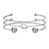 3 unid/set elegante pulsera Retro apertura ajustable bola grande círculo plata bohemio conjunto chica regalo de moda brazalete
