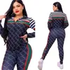 Moda Womens Tracksuits 2pcs Mulheres Conjunto Jppging Sport Casual Manga longa Pontas de moletom de molhas de duas peças