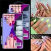 100st Franska Fake Nails Natural Solid Color Matte Full Half Tips False Nail Set Manicure Art Tool