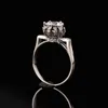 1-2ct d färg moissanit ringar söta s925 sterling silver platina pläterade kvinnor ring bra smycken passera diamant tester