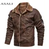 Men Old Fashioned Suede Leather Jackets Vintage Military Jacket Winter Coat Warm Casual Leather Jackets PU Slim Fit Male Zipper 211103