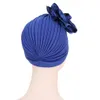 Hijab da donna Flower Folds Turbante Elastico Cloth Head Cap Cappello da sposa Accessori per capelli da donna Sciarpa musulmana Cap all'ingrosso