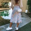 Spled Floral Cópia Longa Saia Mulheres Cintura Alta Cintura Roxo Chiffon Maxi A-Line Saia Verão Boho Beach Saias Bottoms Falda 210415