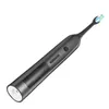 Loskii t1 escova de dentes elétrica de dente recarregável IPX7 escova de dentes de clareamento eletrônico à prova d'água com tela de cor lcd - preto