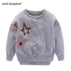 Mudkingdom Little Girls Cardigan Sweater Sparkly Sequins Cute Stars Children Tops Spring 210615