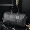Luxury Men's Travel Bags Big Shoulder Duffle Tote Men Carry on Luggage Weave Leather Business Large Capacity Bag Organizer