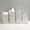 DIY Sublimation Mattwasserflasche Matt Glasbecher Matte Glas Saft Flasche transparent leerer Sublimation Tumbler Reisen Becher 400ml 500ml