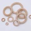 2021 Naturfärg Trä Tandpärlor Träring Pärlor Baby Teether DIY Kids Smycken Toss Spel 15 20 25 30 35 50mm