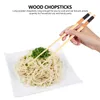 Chopsticks 1 Set 6 Pairs Durable Wooden Long Practical Pot